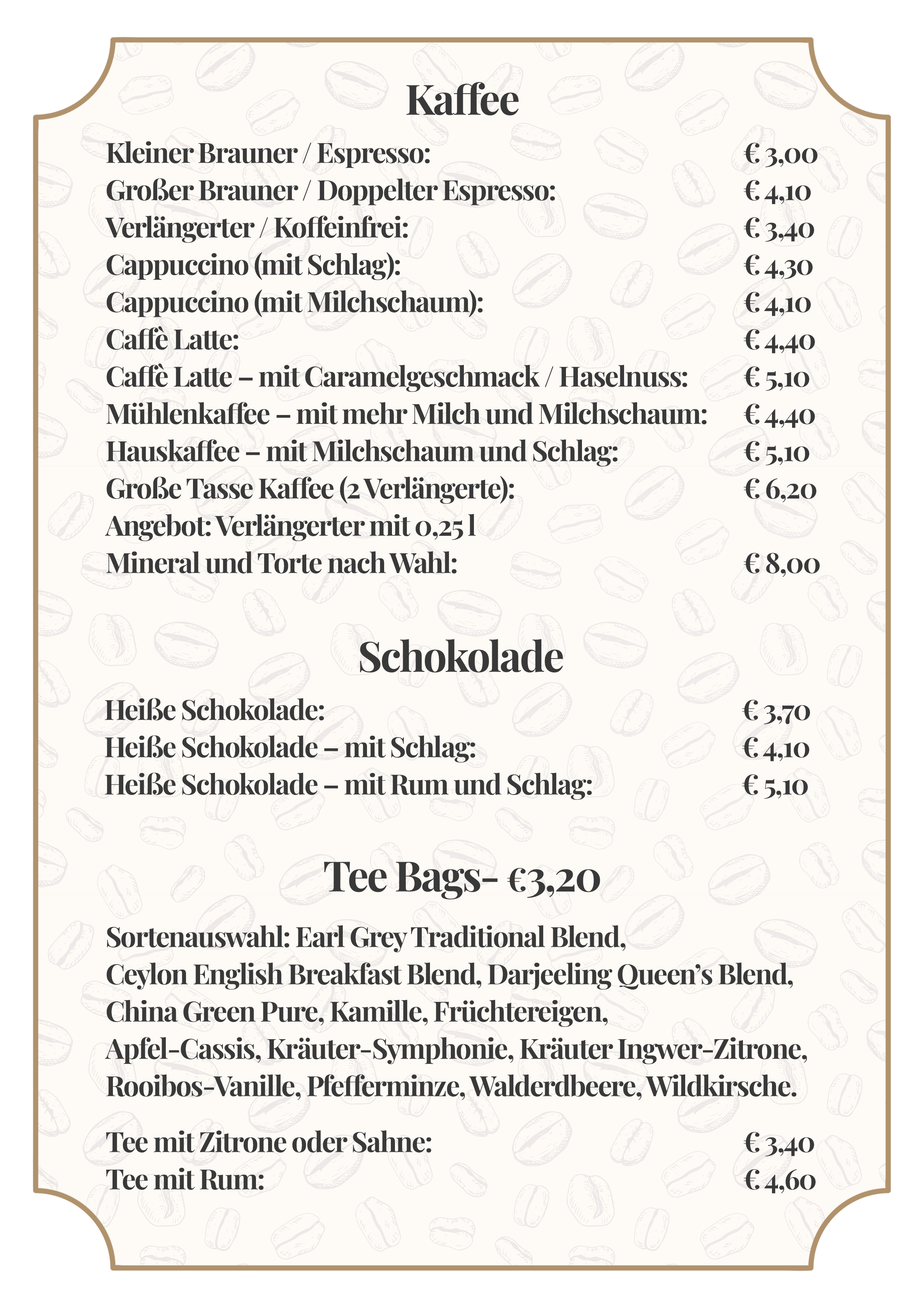 Speisekarte Seite 2